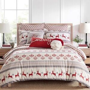 Levtex Home Silent Night Duvet Cover Set, Red NWT